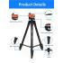 JMARY KP-2205 Aluminum Tripod (134CM), 4-Section Aluminum Legs, Universal Lightweight Tripod with Mobile Phone Holder Mount - Black
